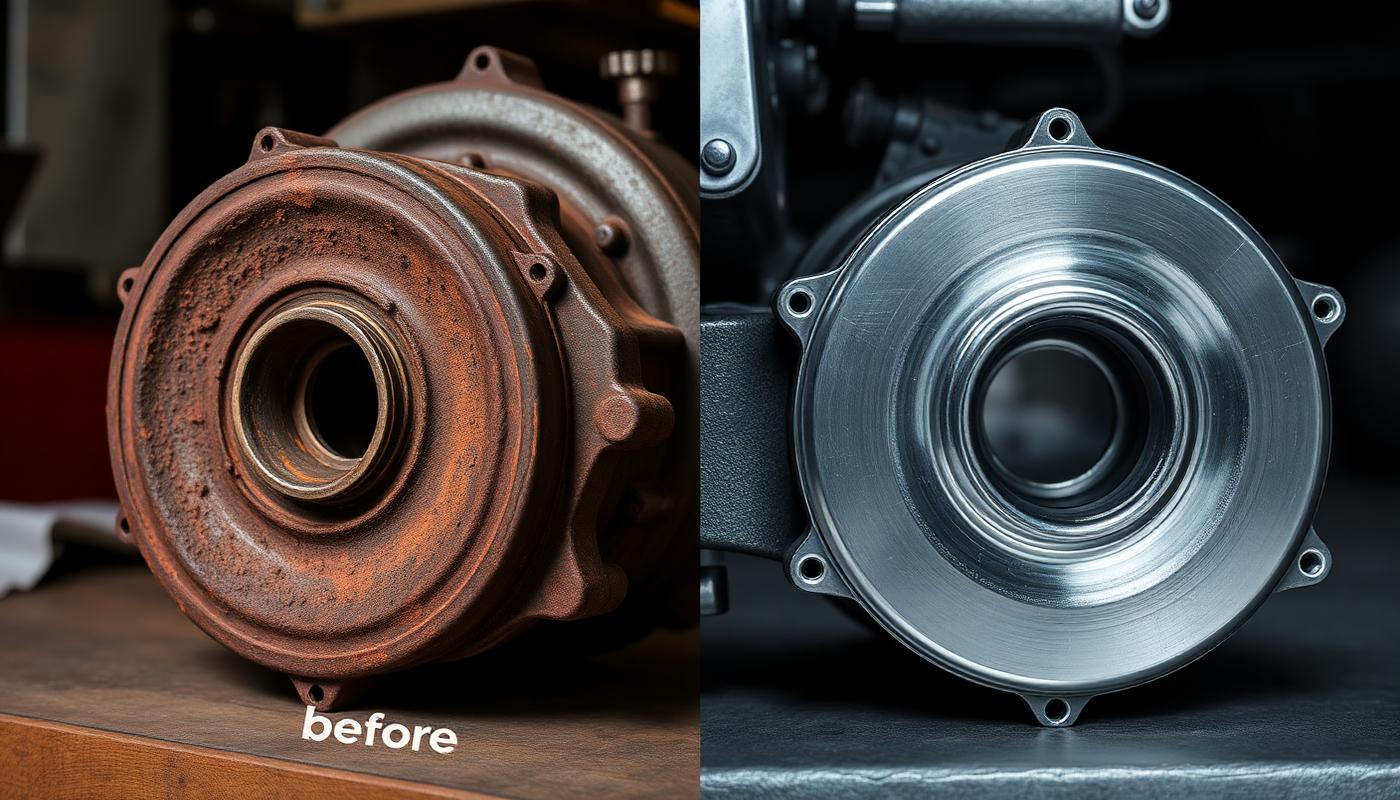 Before and after laser cleaning